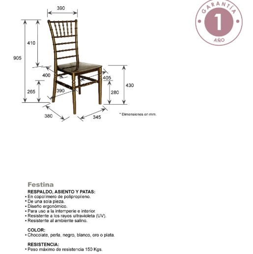 Silla de Resina Tiffany - Imagen 6