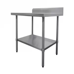 Mesa de Trabajo Acero Inoxidable con Lambrin y Entrepaño MAC-150-MURO