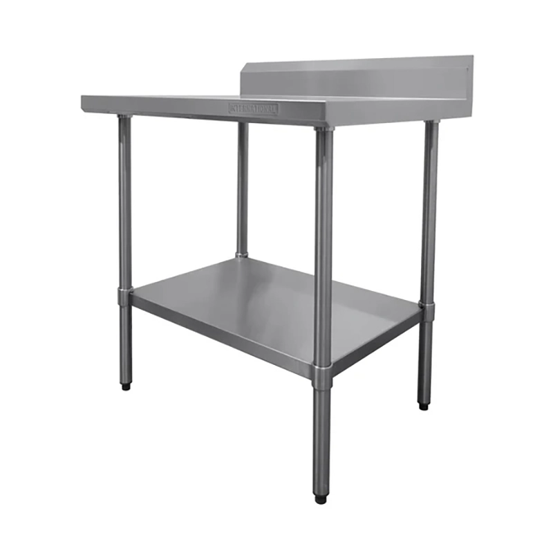 Mesa de Trabajo Acero Inoxidable con Lambrin y Entrepaño MAC-150-MURO